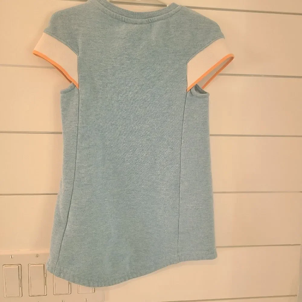 Nike Athletic Dress Kangaroo Pocket Girls Large Blue White Fleece Blend …